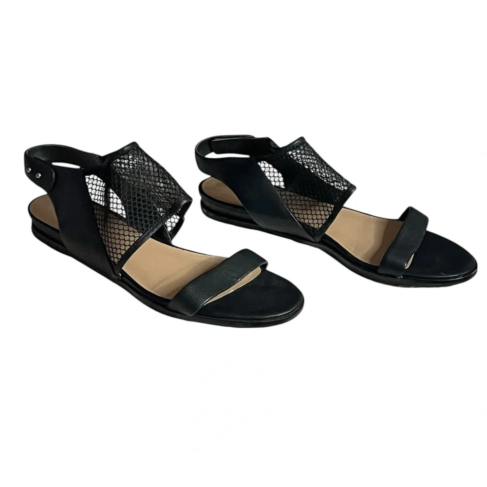 Joe’s Jeans Women’s Rochelle Sandals Flats Black Leather Size 8.5